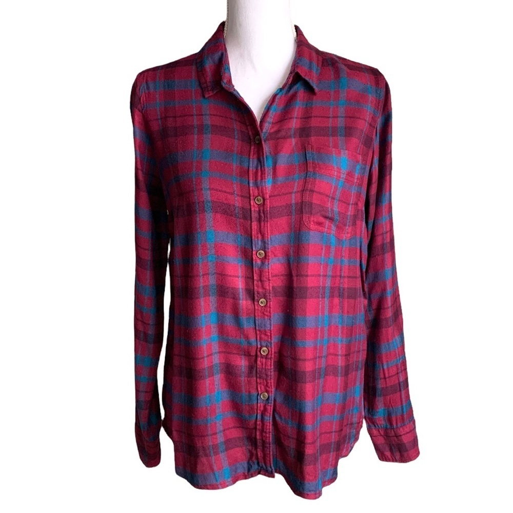 Lucky Brand Plaid Button Down Long Sleeve Shirt Size Small